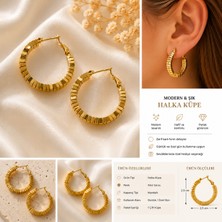 Kase Jewelry Altın Renkli, Paslanmaz Çelik, Kare Formlu Halka Küpe