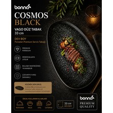 Bonna Cosmos Black Vago Düz Tabak 33CM
