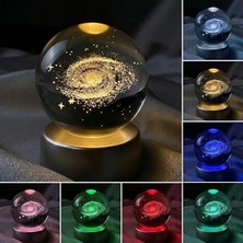 Leaf Shop Toz Bulutu Kristal Cam Küre Renk Değiştiren LED Işıklı Gece Lambası Dekoratif Hediyelik