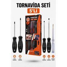 Alıç 5'li Tornavida Seti – Yıldız ve Düz Tornavida Takımı + Kontrol Kalemi | Mıknatıslı Uç, Ergonomik Kaymaz Sap, Dayanıklı Çelik