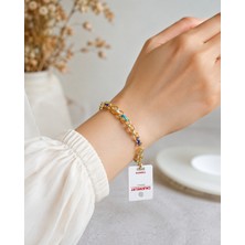 Belasso Xuping Altın Renk Renkli Mineli Kadın Bileklik