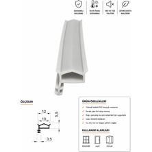 MAKPLASTİK FİTİL PROFİL P 191 Ahşap Kapı Kasa Fitili 30 Metre Gri