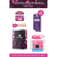 Smoothly Titanium Konserve Ağda Seti, 800 Gr, Konserve Ağda, Ağda Makinesi + Ağda Bezi + Spatula + Tüy Geciktirici Losyon