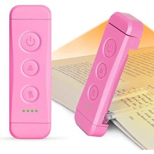 Leaf Shop USB Şarj Edilebilir Kitap Işığı, Kitapta Göz Bakımı Okuma Işığı Klipsi, 3 Renk ve 5 Parlaklık Kısılabilir, Taşınabilir ve Esnek, 80 Saate Kadar Uzun Ömürlü (Pembe)