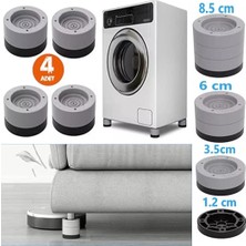 Leaf Shop Beyaz Eşya Ayağı Çamaşır Makinesi Mobilya Titreşim Önleyici Kaydırmaz ve Yükseltici 4 Lü Set (8,5 Cm)