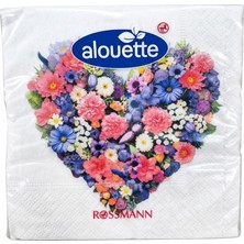 Alouette Bahar Kokteyl Peçete 26 Çiçek Kalp 20'li