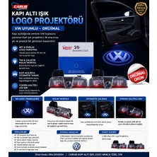 Paspro Otomotiv Carub  Volkswagen Uyumlu Kapı Altı Logo Projektörü 3D LED Işık 2’li Set Tak Çalıştır