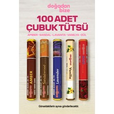 Doğadan Bize 100 Adet Çubuk Tütsü 5 Farklı Çeşit - Amber Sandal Lavanta Vanilya Gül