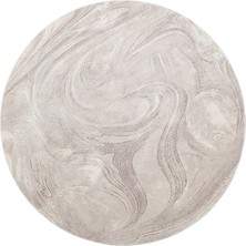 Cool Halı Lucca Krem Bej Amorf Halı Minimalist Organik Şekil Yuvarlak Tasarım Antre Giriş Viskon Salon Halısı
