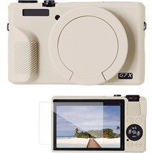 K&f Concept Canon G7X Mark Iıı Uyumlu Silikon Kılıf + Ekran Koruyucu /krem Nm Fotoğrafçılık