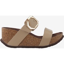   Kadın Terlik G106780 Genuins Bikini  Embossed Leather Taupe