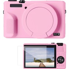 K&f Concept Canon G7X Mark Iıı Uyumlu Silikon Kılıf + Ekran Koruyucu / Pembe Nm Fotoğrafçılık