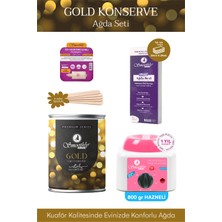 Smoothly Gold Konserve Ağda Seti, 800 Gr, Konserve Ağda, Ağda Makinesi + Ağda Bezi + Spatula + Tüy Geciktirici Losyon