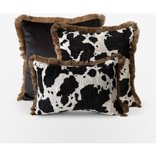 Lidoma Home "saddle Cow" Desenli Püsküllü Kırlent Kılıfı Seti