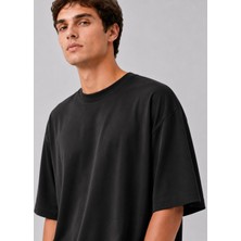Brandhills Siyah Renk Oversize Modal Erkek T-Shirt