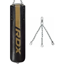 Rdx Sports F6 Kara Sarı Şeritli Boks Kum Torbası Seti (Boş) + Boks Eldiveni ve Askı Zinciri