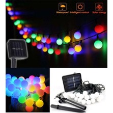 Empressco Renkli 50 LED Solar Güneş Enerjili Bahçe Teras Balkon Aydınlatması