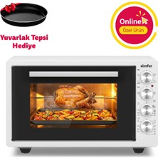 Simfer 4262 Beyaz 42 Lt Turbo Fan Piliç Peçirme Mini/midi Fırın - 6 Fonksiyon,yoğurt Yapma, Buz Çözme & Iç Aydınlatma