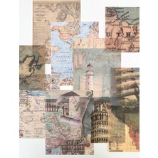 Kağıt Gemi Dükkan Vintage Global Travel Seyahat Temalı 154 Parça Dopdolu Journal Scrapbook Seti/defter/washi Bant