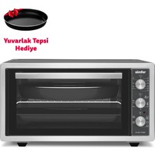 Simfer 4503 İnox Gri 45 LT Turbo Fan Mini/Midi Fırın - 6 Fonksiyon,Yoğurt Yapma, Buz Çözme & İç Aydınlatma