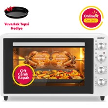 Simfer 7062 Beyaz 70 Lt Turbo Fan Piliç Çevirme Mini/midi Fırın - Multi Fonksiyon, Yoğurt Yapma, Buz Çözme & Çift Cam