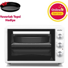 Simfer 3420 Beyaz 34 LT Statik Mini/Midi Fırın - 4 Fonksiyon, Programlanabilir Pişirme & Isı Kontrol Sistem