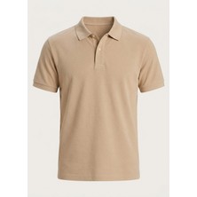 Brandhills Bej Renk Pike Dokulu Polo Yaka Erkek T-Shirt