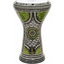 Yankı GEF-SD02 Gawharet El Fan Yeşil Sedef Darbuka Profesyonel Mısır Modeli El Işçiliği Taşıma Çantalı