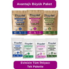 Thaplet Avantajlı Büyük Set - Çamaşır Makinesi ve Bulaşık Makinesi Tabletleri + Makine Bakım Tabletleri + Çamaşır Suyu ve Yüzey Temizleyici Tabletleri