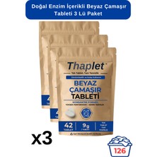 Thaplet Doğal Enzim Içerikli Beyaz Çamaşır Deterjanı Tableti 126 Adet