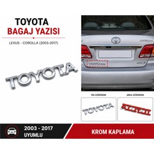 İTHAL Toyota Bagaj Yazısı Krom Arka Bagaj Amblemi Lexus Corolla 2003-2017 Uyumlu