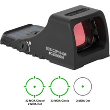 Holosun SCS-P10 Solar Şarjlı Multi-Reticle Green Dot (2 Moa & 32 Moa Circle)