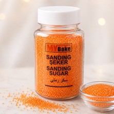 My Bake Mybake Turuncu Sanding Şeker | Pasta, Kurabiye, Cupcake, Donut ve Tatlı Dekor Şekeri | Parlak Kristal Süsleme Şekeri