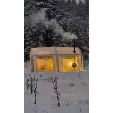 Shufa Glampıng Tekne Şekilli Şişme Çadır 400×350×220 cm – Şeffaf Kapı ve Pencereli