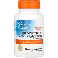 Doctor's Best High Absorption Zinc Bisglycinate 50 Mg 90 Veggie Caps