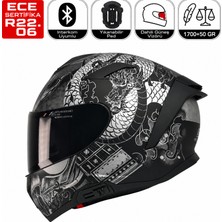 MTS X340 Goldy Grey Motosiklet Kaskı Spoiler Mod Güneş Vizörlü Full Face Kask
