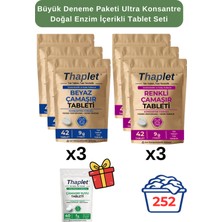 Thaplet Doğal Enzim Içerikli Çamaşır Deterjanı Seti 252 Tablet + Çamaşır Suyu Tableti Hediyeli