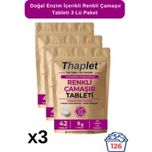 Thaplet Doğal Enzim Içerikli Renkli Çamaşır Deterjanı Tableti 126 Adet