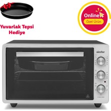 Simfer 4244 İnox Gri 42 LT Turbo Fan Mini/Midi Fırın - 6 Fonksiyon,Yoğurt Yapma, Buz Çözme & İç Aydınlatma