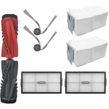 Robotcum Roborock Saros 10R Uyumlu Full Set 2 Hepa Filtre 2 Ana Fırça 2 Yan Fırça 2 Toz Torbası