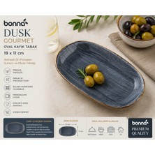 Bonna Dusk Gourmet Oval Kayık Tabak 19*11 cm