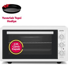 Simfer 4552 Beyaz 45 LT Turbo Fan Mini/Midi Fırın - 6 Fonksiyon,Yoğurt Yapma, Buz Çözme & İç Aydınlatma
