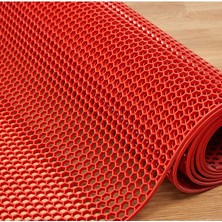 Vizyon Clourmat Kırmızı Kaydırmaz Petek  Paspas (Kırmızı) 120CMX300CM