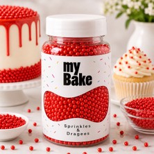 My Bake 2 mm Kırmızı Draje Şeker – Pasta ve Tatlı Süsleme Şekeri