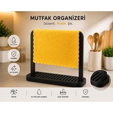 Ddm Global Mutfak Organizeri  Su Toplama Hazneli Tezgah Üstü Bez ve Sünger Düzenleyici Minimal Tasarım  19 x 17 cm