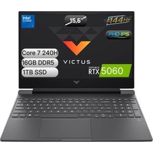 Victus | Nvıdıa® Geforce Rtx™ 5060 8 GB | Intel® Core™ 7 240H | 16 GB Ddr5 Ram | 1 Tb SSD | 15.6 Inç 144 Hz IPS Ekran | Freedos | Oyun Bilgisayarı | C03P7EA