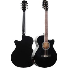 XC-200BK Kesik Kasa Siyah Akustik Gitar 4/4 Yetişkin Üst Segment