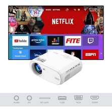PJ202 Pro Projeksiyon Smart Sürüm - (4k Desteği, Netflix, Youtube, Exxen) - Türkçe Menü
