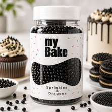 My Bake 2 mm Siyah Draje Şeker – Pasta ve Tatlı Süsleme Şekeri