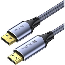 Dp To HDMI Kablo 8k 60Hz 4K 240Hz Hdr 3D 48GBPS Örgülü Displayport To HDMI Kablo 2 Metre